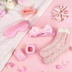Mini Spa Kit for Girls – Teen Girl Gifts Trendy Stuff Pink Self-Care Box w/Eye Mask, Plush Spa Headband, Fuzzy Socks & Hair Claw, Cute Comfort Party Gifts