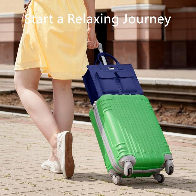 TOPDesign Heavy-Duty Canvas Tote Bag for Women, Adjustable Crossbody/Shoulder Handbag with 9 Pockets, Everything Tote