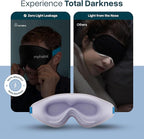 MyHalos® Sleep Mask - Eye Masks for Sleep - 100% Blackout Sleeping Mask for Women, Men & Side Sleepers - 3D Sleeping Eye Mask for Zero Pressure - Award Winning Design, Eyelash Friendly & Breathable