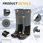 Leg Gaiters 100% Waterproof Adjustable Shoe Snow Boot Guard Gators for Hiking Shoe Cover Hunting Snowshoeing Climbing Walking for Women Men