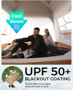 KingCamp Camping Tent 6-8 Person, Weatherproof Hot Tent Large Family Cabin Tents with Stove Jack, Waterproof & Windproof for Family Camping & Outdoor Parties