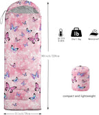 QOOMO Animals Camping Sleeping Bags,3 Season Warm & Cool Weather,Lightweight,Waterproof Sleeping Bags for Adults & Kids,Traveling,and Outdoors,Camping Gear Equipment