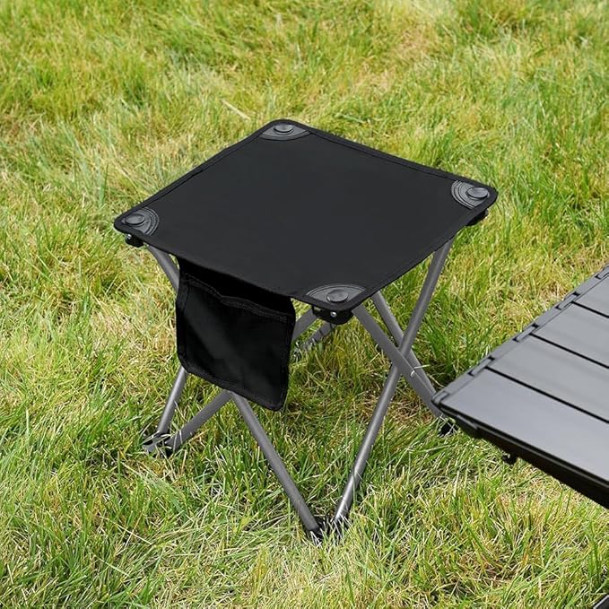 3 Pack Camping Stool, Camping Foot Stools Portable Folding Camp Stool with Storage Bag, Folding Stool Suitable for Fishing, Beach, Picnic,Outdoor - Black