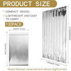 Macarrie Emergency Blanket Bulk Survival Thermal Silver Foil Reflective Blankets Pack for Cold Outdoors Camping Hiking First Aid Shelter Space Emergency Supplies Set
