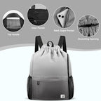 Drawstring Backpack with Mesh Pockets String Gym Bag Sackpack Sandproof Water Resistant Beach Backpack for Men Women