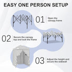 EAGLE PEAK Flex Ultra Compact 5x5 Pop-up Canopy, Sun Shelter, Changing Room, Portable Privacy Tent for Pool, Fashion Photoshoots, or Camping, Gray/White