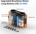 Socool 10000mAh Portable Waist Fan Clip on Wearable Belt Personal Fans Rechargeable Battery Operated, 20H Cooling with 10 Speeds & Dual Motors,Neck Hanging Hands-Free for Outdoor Travel Power Bank