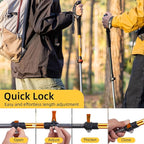 Naturehike Collapsible Trekking Poles, Adjustable Lightweight Aluminum Hiking Poles, Shock Absorption with Wrist Straps for Hiking and Daily Use, Yelllow/Green (Set of 2)