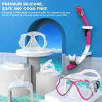 Greatever Dry Snorkel Set,Panoramic Wide View,Anti-Fog Scuba Diving Mask,Professional Snorkeling Gear
