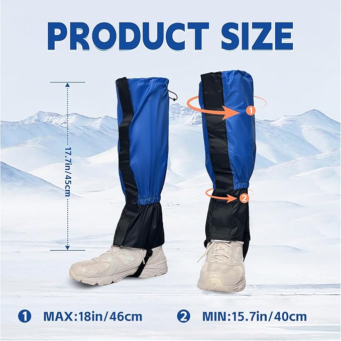 1 Pairs Gators for Hiking Boots,Adjustable Leg Gaiters for Women and Men Boots, Waterproof and Breathable Trail Gaiters for Hiking, Snow and Garden Weeding