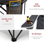 SUNNYFEEL Oversized Folding Camping Chair 500 LBS Heavy Duty Lawn Chairs for Adults Black Portable Folding with Armrest, Cup Holder, Pocket ＆Bag for Outdoor Camping/Beach/Travel/Picnic/Fishing