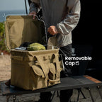 OneTigris Camping Storage Bag with Lid, 25L Collapsible Tactical Tote Bag for Outdoor Camping Travel Picnic Garage Trunk Organizer