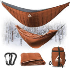 Hammock Underquilt for Camping Hammock - Brown - Full Length Camping Quilt for Lightweight Soft Warm 3-4 Seasons 41-68°F, for Hiking Backpacking Traveling Beach (Hold Up to 500lbs)