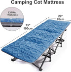 Camping Cot Mattress - Thick Camping Sleeping Pad with Elastic Straps,Portable Cot Mattress Pad for Sleeping Outdoor (75" x 28")