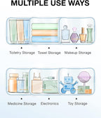 BAGSMART Clear Toiletry Bag, 3 Pack TSA Approved Travel Toiletry bag Carry on Travel Accessories Bag Airport Airline Quart Size Bags Water Repellent Makeup Cosmetic Bag for Women (Blue-3pcs)