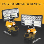 Cordless LED Work Light for Dewalt 20V Battery, 8" Portable LED Flood Light Flashlight, 2 Modes Brightness, 90W 9000LM, Low Voltage Protection, USB & Type-C Ports, for Work Camping Outdoor(No Battery)