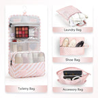 8 Set Compression Packing Cubes for Travel Essentials,Compressible Expandable Packing Cubes for Suitcase,OlarHike Luggage Organizer Bags for Travel,Handy Helper for Organizing Clothes(Pink Stripped)