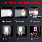 Superbright LED Handheld Searchlight Tactical Waterproof Spotlight High Power Rechargeable Flashlights with Side Light USB Power Charger (Yellow Light)