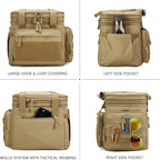 Tactical Lunch Box for Men, Insulated Lunch Bag Adult, Thermal Lunchbox Leakproof Waterproof Cooler Bag, Dual Compartment Lunch tote, Large Lunch Pail for Work Office Travel(Khaki) 15L