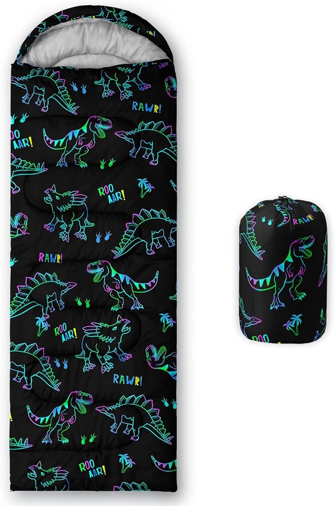 QOOMO Animals Camping Sleeping Bags,3 Season Warm & Cool Weather,Lightweight,Waterproof Sleeping Bags for Adults & Kids,Traveling,and Outdoors,Camping Gear Equipment