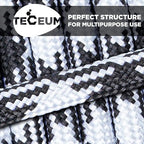 TECEUM 5/32" Paracord Rope 1000 – 1000ft / 200ft / 100ft / 50ft – Tactical Parachute Cord 4mm – 45+ Colors – Nylon String for Survival & Camping Gear – Stripe Cord for Survival – Utility Rope