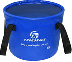 Premium Collapsible Bucket by Freegrace - Compact Portable Folding Water Container - Lightweight & Durable - Includes Handy Tool Mesh Pocket