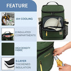 Kalesi Cooler Backpack 36 Cans Lightweight Insulated Backpack Cooler Leak-Proof Travel Camping Lunch Backpack Outdoor Cutlery Backpack for Men and Women