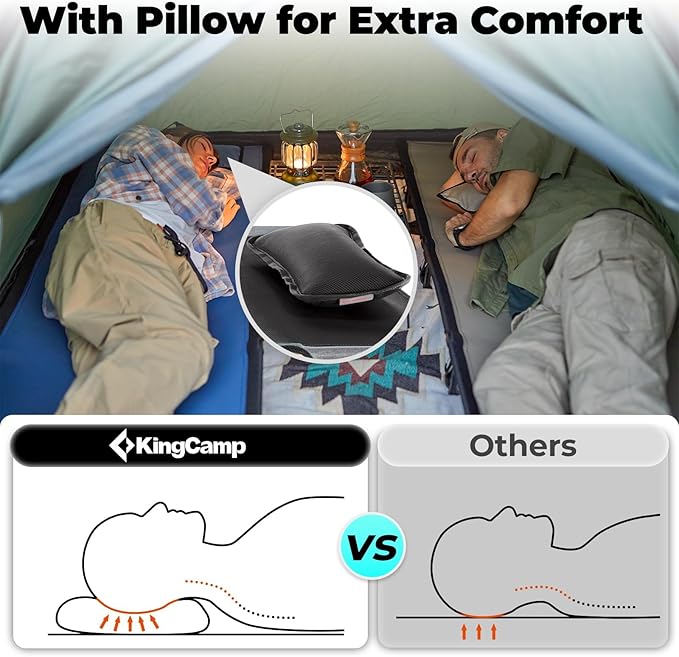 KingCamp Camping Cot,Folding Portable Ultralight Compact Cots for Outdoor Backpacking Travel,Sleeping Cots for Adults Hiking Mountaineering with Pillow and Storage Bag,Lounging Cot Grey