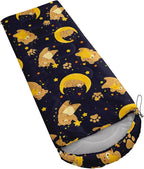 AILONEN Pink Lovely Rabbit Sleeping Bag for Girls Kids Adults,Warm and Cool Weather,Lightweight,Waterproof Backpacking,Cartoon Flowers Printed Bunny Sleeping Bag for Camping