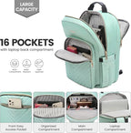 LOVEVOOK Laptop Backpack for Women 18.4 inch,Cute Womens Travel Backpack Purse,Professional Laptop Computer Bag,Waterproof Work Business College Teacher Bags Carry on Backpack with USB Port,Mint Green