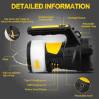 Camping Lantern Rechargeable, LED Flashlight Spotlight Lantern, Waterproof Lantern Flashlight for Hurricane Emergency, Hiking, Outdoor Patio and Garden Party Decoration