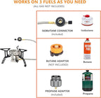 ONLYFIRE Portable Camping Gas Stove 6800W, Small Backpacking Stove with Piezo Ignition, Propane Adapter, Mini Camp Stove with Carry Bag for Outdoor Cooking, Picnic, Camping and Hiking, GS334