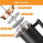 1500ml French Press Coffee Maker, Double Wall 304 Stainless Steel Insulated Cafetiere Coffee Press with 3 Layer Filter, Large Capacity Coffee Brewer for Home Camping Office