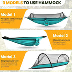 Chihee Ultra-Light Travel Camping Hammock Pop-up Net Hammock 660lbs Load Capacity,Breathable,Quick-Drying Parachute Nylon 2 Premium Carabiners,2 Tree Slings Included for Outdoor Backpacking Hiking