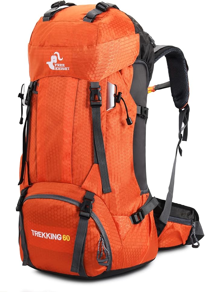 Bseash 60L Waterproof Hiking Camping Backpack with Rain Cover, Large Outdoor Sport Travel Daypack Rucksack for Climbing