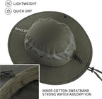 Home Prefer UPF50+ Mens Sun Hat Wide Brim Womens UV Protection Beach Bucket Hat for Fishing Hiking Snap Up Cowboy Hat
