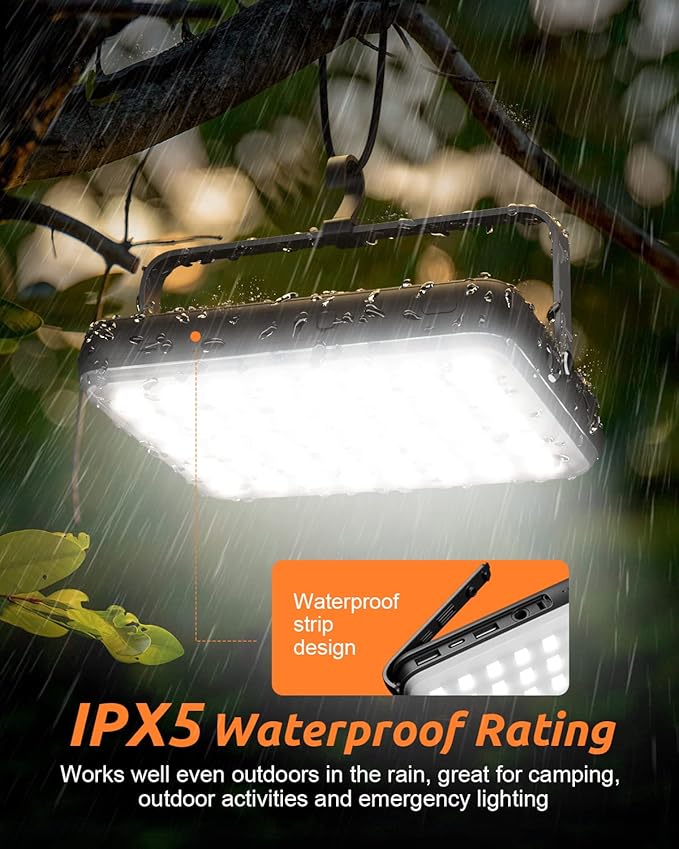 Eventek LED Camping Lantern Rechargeable, 20000mAh Portable Camping Lights up to 144 Hours & 4 Light Modes, IPX5 Waterproof Camping Essentials for Power Outages, Emergency, Tent, Outdoor