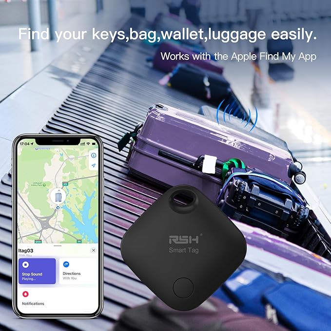 Air Tracker Tag 4 Pack Bluetooth Luggage Tracker Tag Locator Works with Apple Find My,Smart Tracker for Suitcase, Bag, Backpack, Wallet,Replaceable Battery Smart tag Finder-2pack