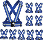 Reflective Strap Safety Vest Gear - 2-10 Pack Adjustable High Visible Reflective Running Gear for Women Men Night