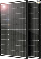 JJN 200 Watt Solar Panel, 2pcs 100W 16BB N-Type High Efficiency 12 Volt Solar Panels, 25% High Coversion Rate Solar Module PV Charge for Boat Rooftop Caravan and Other Off-Grid System