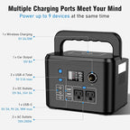 Portable Power Station 350W, Powkey 260Wh/70,000mAh Backup Lithium Battery, 110V Pure Sine Wave Power Bank with 2 AC Outlets, Portable Generator for Outdoors Camping Travel Hunting Emergency