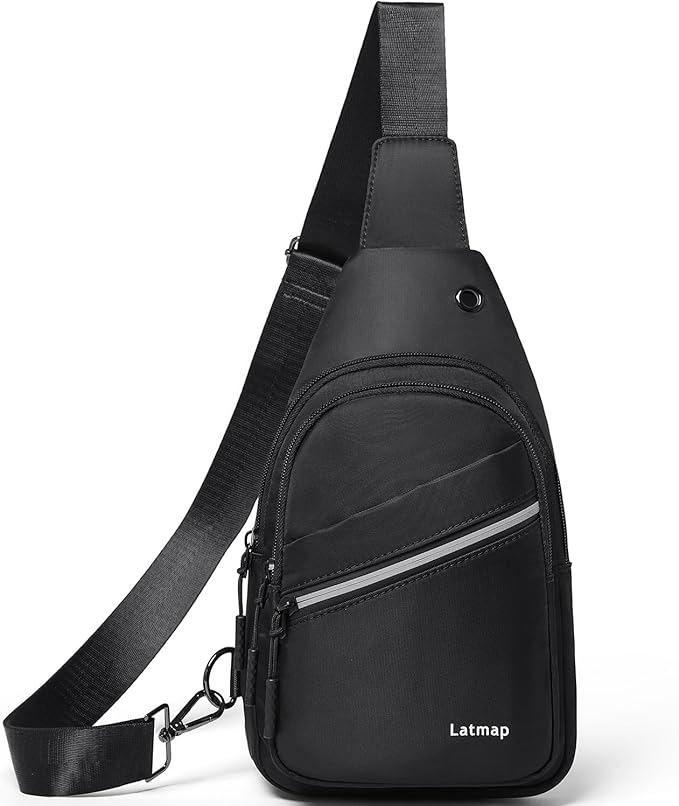 7L Sling Bag For Women Faux Leather Anti Theft Small Casual Daypack Backpack Fanny Pack Crossbody Chest Bags Purse Waterproof Black