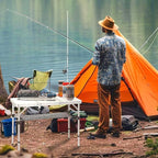 Folding Camping Table, 35''L x16''W Camp Aluminum Table with Adjustable Height Legs, Indoor Outdoor Lightweight Portable Folding Dining Table for Camp Picnic Beach Cooking 3Ft（3 Heights 10"/20"/27"）