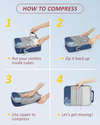 BAGSMART 6 Set /4 Set/2 Set Compression Packing Cubes for Travel, Lightweight Luggage Organizer Bags, Durable Space Saver Bags Travel Essentials