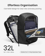 tomtoc Laptop Backpack 32L, Large Business Work Bag Fits 15.6-16 Inch Laptop, Water-Resistant Durable Computer Travel Backpack for Business Trip, Weekend Getaway