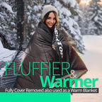 GEERTOP Comfort Doublewide Sleeping Bag with Blanket Queen Size Two Person Sleeping Bag for Adults, Couples & Family Camping