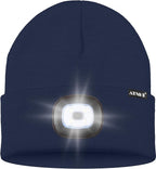 ATNKE LED Lighted Beanie Hat,USB Rechargeable 4 LED Running Headlamp Bright Cap with The Light Gifts for Men and Women
