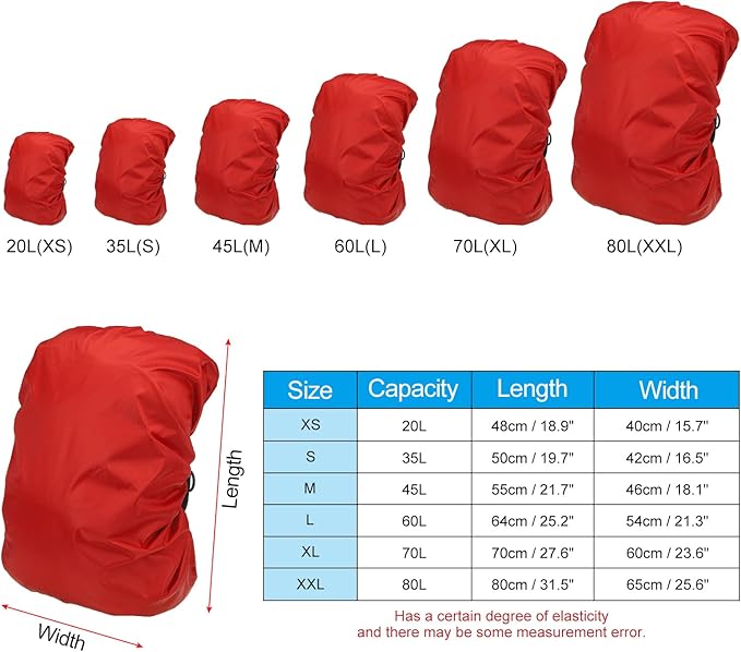 PATIKIL Waterproof Backpack Rain Cover Oxford Cloth Backpack Cover Anti-Slip Cross Buckle Straps for Hiking Camping