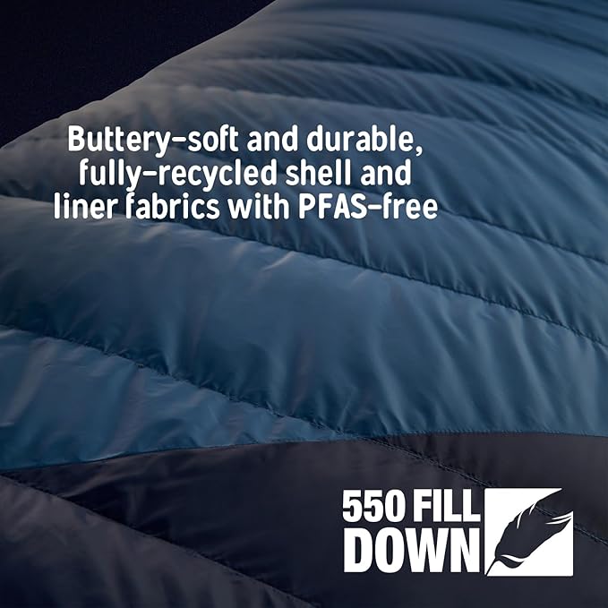 Kelty Cosmic 20 Down Mummy Sleeping Bag for Backpacking, Campers, 550 Fill Power, Recycled Fabrics with PFAS-Free DWR, Designed in Sunny Colorado,