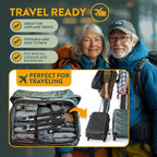 Premium Foldable Hiking Poles by USA Brand - Adjustable, Lightweight Trekking Poles Made of Aircraft Aluminum, Metal Flip Locks & Comfortable Real Cork and EVA Foam Grips